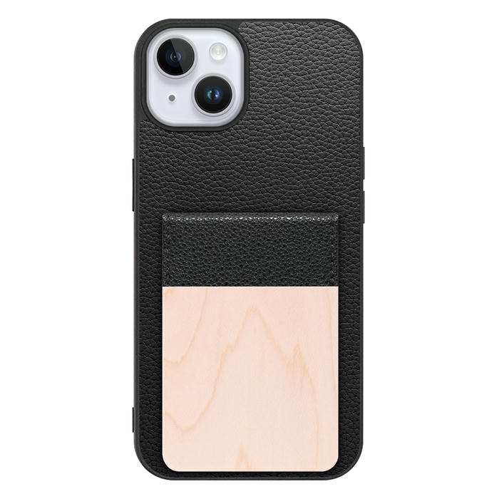[ LOOF NATURE-SHELL ] iPhone 14 Plus iphone14plus 14plus 14+ プラス ケース 背面 カード収納 カード入れ カードポケット カバー スマホケース 天然木 本革 [ iPhone 14 Plus ]