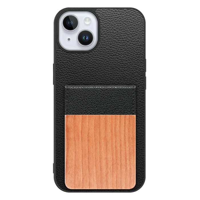 [ LOOF NATURE-SHELL ] iPhone 14 Plus iphone14plus 14plus 14+ プラス ケース 背面 カード収納 カード入れ カードポケット カバー スマホケース 天然木 本革 [ iPhone 14 Plus ]