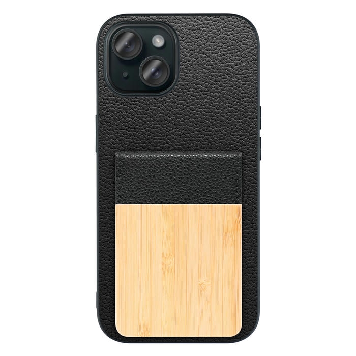 [ LOOF NATURE-SHELL ] iPhone 15 iPhone15 アイフォン15 iPhone 15 アイフォン 15 ケース 背面 カード収納 カード入れ カードポケット カバー スマホケース 天然木 本革 [ iPhone 15 ]