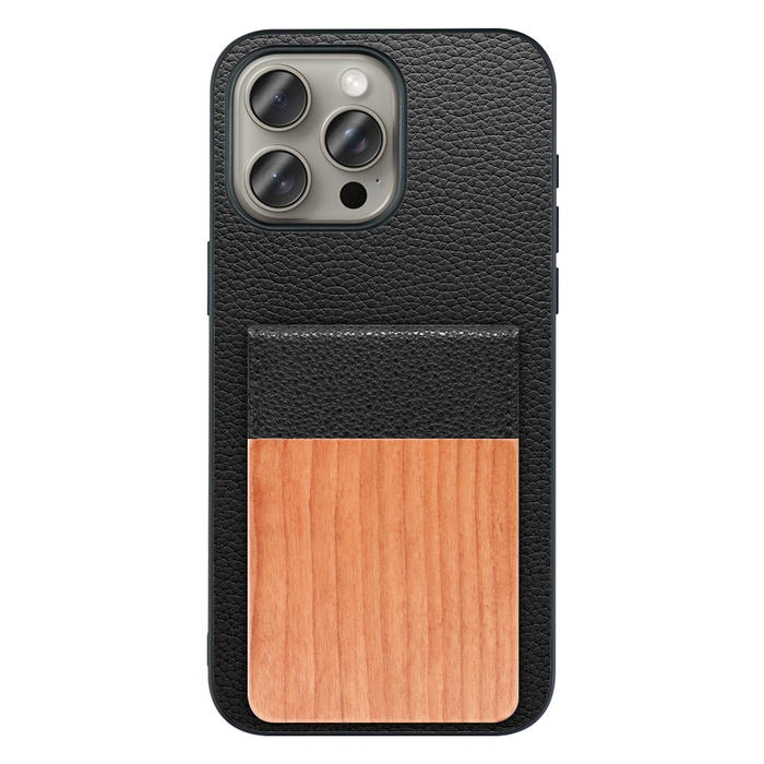 [ LOOF NATURE-SHELL ] iPhone 15 Pro Max iPhone15 Pro Max アイフォン15 プロ マックス iPhone 15 15ProMax アイフォン 15 ケース 背面 カード収納 カード入れ カードポケット カバー スマホケース 天然木 本革 [ iPhone 15 Pro Max ]