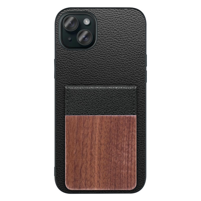 [ LOOF NATURE-SHELL ] iPhone 15 Plus iPhone15 Plus アイフォン15 プラス iPhone 15 Plus 15Plus アイフォン 15 ケース 背面 カード収納 カード入れ カードポケット カバー スマホケース 天然木 本革 [ iPhone 15 Plus ]