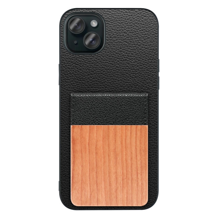 [ LOOF NATURE-SHELL ] iPhone 15 Plus iPhone15 Plus アイフォン15 プラス iPhone 15 Plus 15Plus アイフォン 15 ケース 背面 カード収納 カード入れ カードポケット カバー スマホケース 天然木 本革 [ iPhone 15 Plus ]