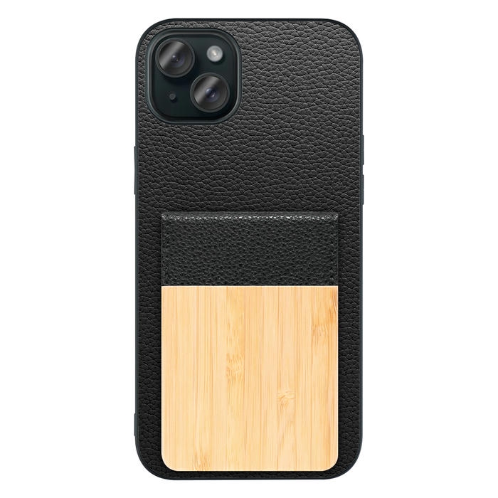 [ LOOF NATURE-SHELL ] iPhone 15 Plus iPhone15 Plus アイフォン15 プラス iPhone 15 Plus 15Plus アイフォン 15 ケース 背面 カード収納 カード入れ カードポケット カバー スマホケース 天然木 本革 [ iPhone 15 Plus ]