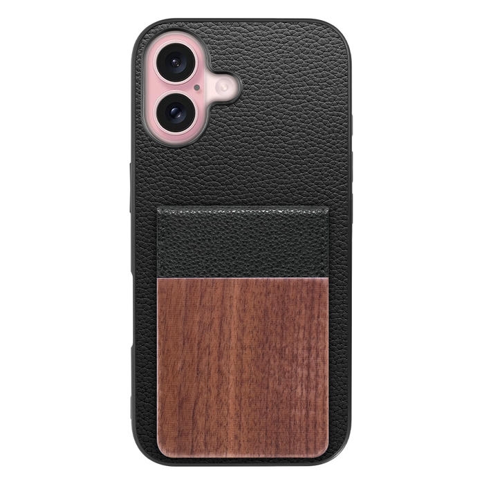 [ LOOF NATURE-SHELL ] iPhone 16 iPhone16 アイフォン16 iPhone 16 アイフォン 16 ケース 背面 カード収納 カード入れ カードポケット カバー スマホケース 天然木 本革 [ iPhone 16 ]