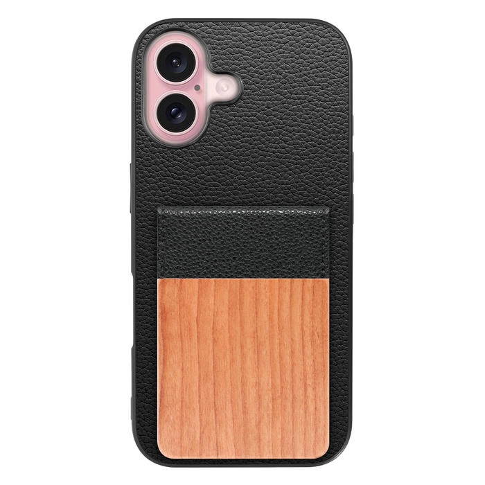 [ LOOF NATURE-SHELL ] iPhone 16 iPhone16 アイフォン16 iPhone 16 アイフォン 16 ケース 背面 カード収納 カード入れ カードポケット カバー スマホケース 天然木 本革 [ iPhone 16 ]