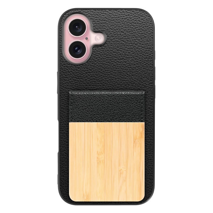 [ LOOF NATURE-SHELL ] iPhone 16 iPhone16 アイフォン16 iPhone 16 アイフォン 16 ケース 背面 カード収納 カード入れ カードポケット カバー スマホケース 天然木 本革 [ iPhone 16 ]