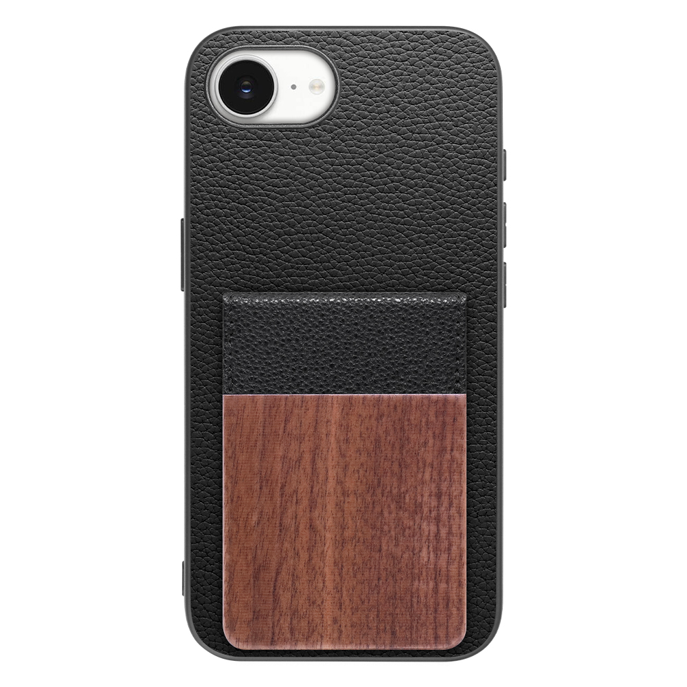 [ LOOF NATURE-SHELL ] iPhone 16e / 17e iPhone16e 17e アイフォン16イー 17イー iPhone 16E アイフォン 17E ケース 背面 カード収納 カード入れ カードポケット カバー スマホケース 天然木 本革 [ iPhone 16e / 17e ]