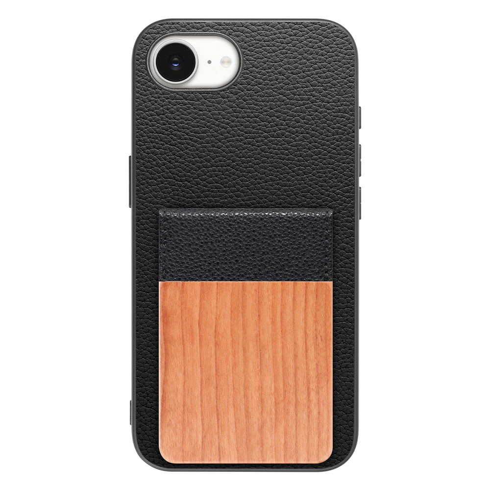 [ LOOF NATURE-SHELL ] iPhone 16e / 17e iPhone16e 17e アイフォン16イー 17イー iPhone 16E アイフォン 17E ケース 背面 カード収納 カード入れ カードポケット カバー スマホケース 天然木 本革 [ iPhone 16e / 17e ]