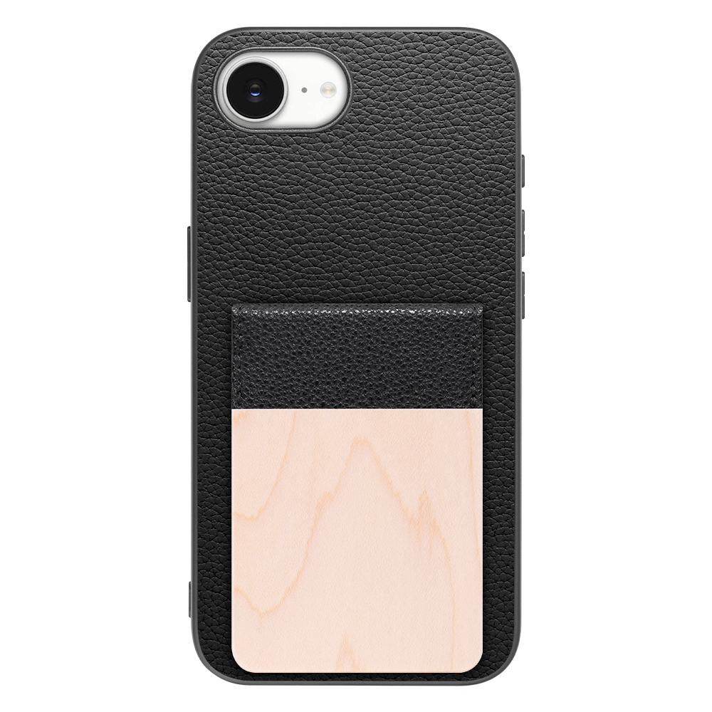 [ LOOF NATURE-SHELL ] iPhone 16e / 17e iPhone16e 17e アイフォン16イー 17イー iPhone 16E アイフォン 17E ケース 背面 カード収納 カード入れ カードポケット カバー スマホケース 天然木 本革 [ iPhone 16e / 17e ]