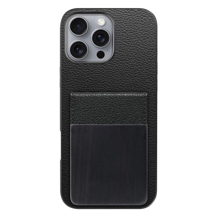 [ LOOF NATURE-SHELL ] iPhone 16 Pro Max iPhone16 Pro Max アイフォン16 プロ マックス ケース 背面 カード収納 カード入れ カードポケット カバー スマホケース 天然木 本革 [ iPhone 16 Pro Max ]