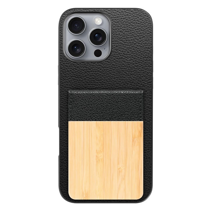 [ LOOF NATURE-SHELL ] iPhone 16 Pro Max iPhone16 Pro Max アイフォン16 プロ マックス ケース 背面 カード収納 カード入れ カードポケット カバー スマホケース 天然木 本革 [ iPhone 16 Pro Max ]