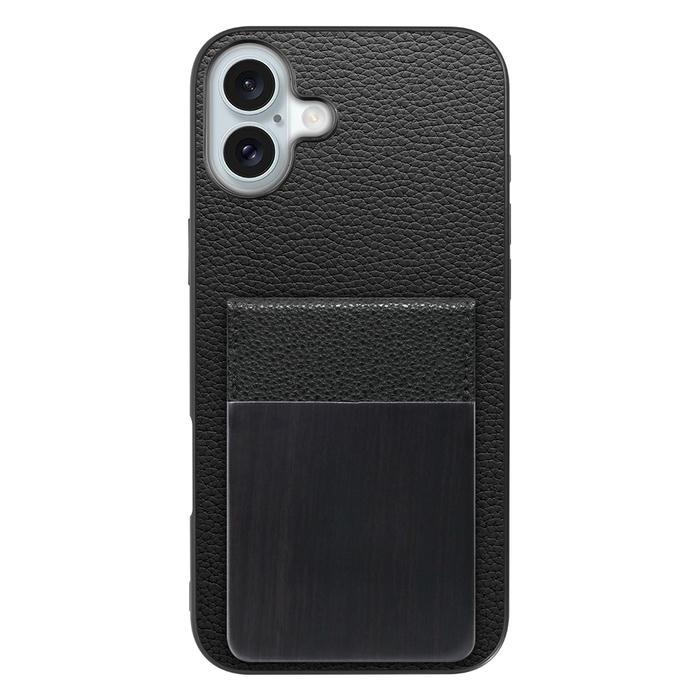 [ LOOF NATURE-SHELL ] iPhone 16 Plus iPhone16 Plus アイフォン16 プラス  ケース 背面 カード収納 カード入れ カードポケット カバー スマホケース 天然木 本革 [ iPhone 16 Plus ]