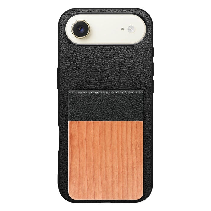 [ LOOF NATURE-SHELL ] iPhone Air iPhone Air アイフォン エア iPhoneAir ケース 背面 カード収納 カード入れ カードポケット カバー スマホケース 天然木 本革 [ iPhone Air 用 ]