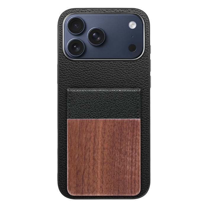 [ LOOF NATURE-SHELL ] iPhone 17 Pro Max iPhone17 Pro Max アイフォン17 プロ マックス ケース 背面 カード収納 カード入れ カードポケット カバー スマホケース 天然木 本革 [ iPhone 17 Pro Max 用 ]