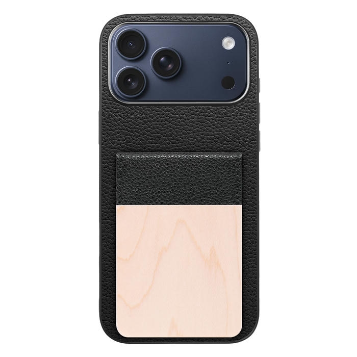 [ LOOF NATURE-SHELL ] iPhone 17 Pro Max iPhone17 Pro Max アイフォン17 プロ マックス ケース 背面 カード収納 カード入れ カードポケット カバー スマホケース 天然木 本革 [ iPhone 17 Pro Max 用 ]
