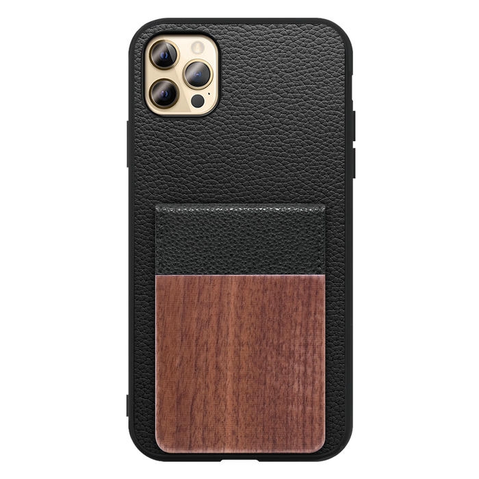 [ LOOF NATURE-SHELL ] iPhone 12 Pro Max iphone12promax 12promax 12プロマックス ケース 背面 カード収納 カード入れ カードポケット カバー スマホケース 天然木 本革 [ iPhone 12 Pro Max ]