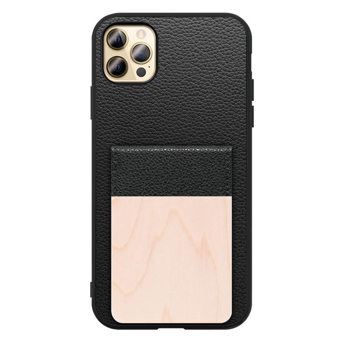 [ LOOF NATURE-SHELL ] iPhone 12 Pro Max iphone12promax 12promax 12プロマックス ケース 背面 カード収納 カード入れ カードポケット カバー スマホケース 天然木 本革 [ iPhone 12 Pro Max ]