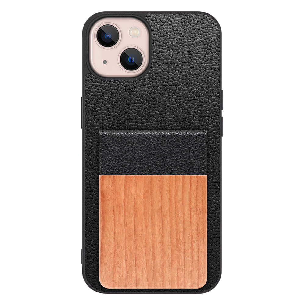 [ LOOF NATURE-SHELL ] iPhone 13 iphone13 ケース 背面 カード収納 カード入れ カードポケット カバー スマホケース 天然木 本革 [ iPhone 13 ]