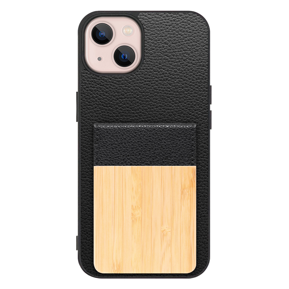 [ LOOF NATURE-SHELL ] iPhone 13 iphone13 ケース 背面 カード収納 カード入れ カードポケット カバー スマホケース 天然木 本革 [ iPhone 13 ]