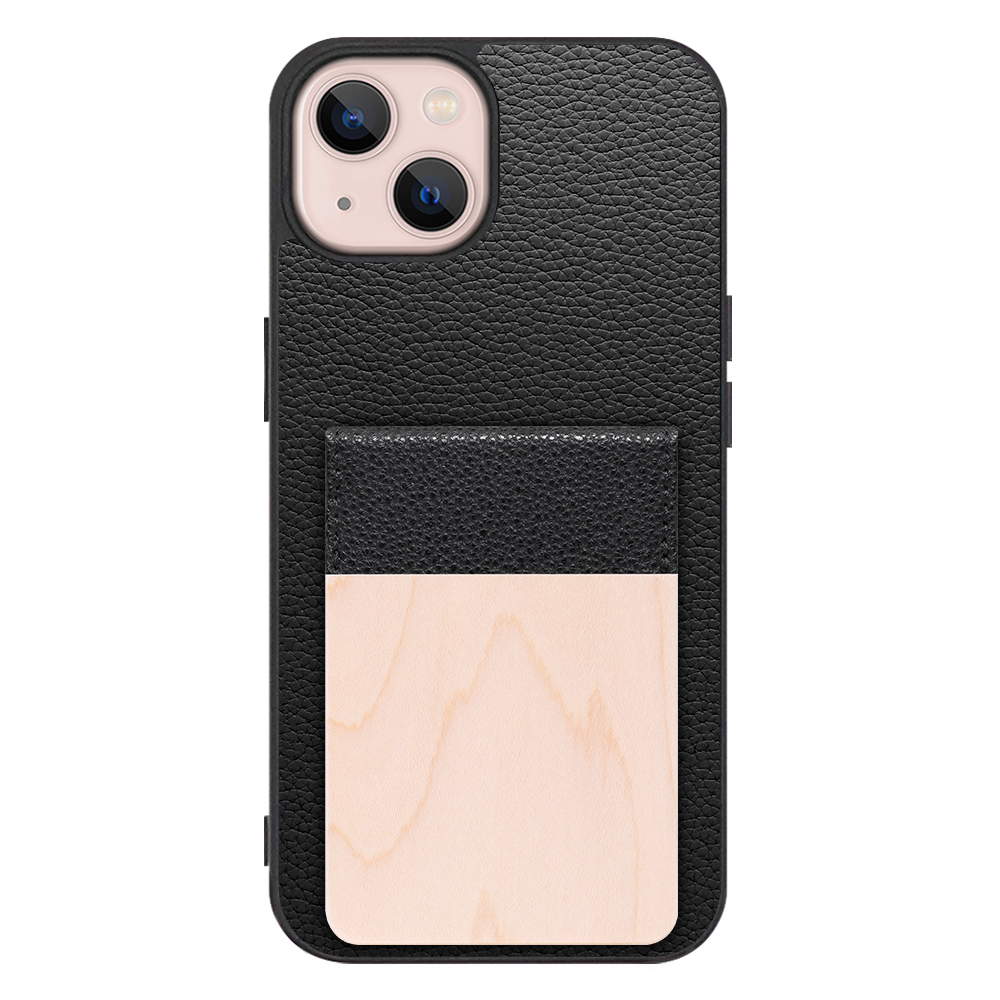 [ LOOF NATURE-SHELL ] iPhone 13 iphone13 ケース 背面 カード収納 カード入れ カードポケット カバー スマホケース 天然木 本革 [ iPhone 13 ]