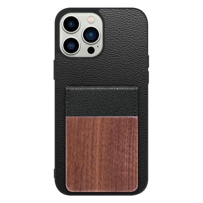[ LOOF NATURE-SHELL ] iPhone 13 Pro Max iphone13promax 13promax promax プロマックス ケース 背面 カード収納 カード入れ カードポケット カバー スマホケース 天然木 本革 [ iPhone 13 Pro Max ]