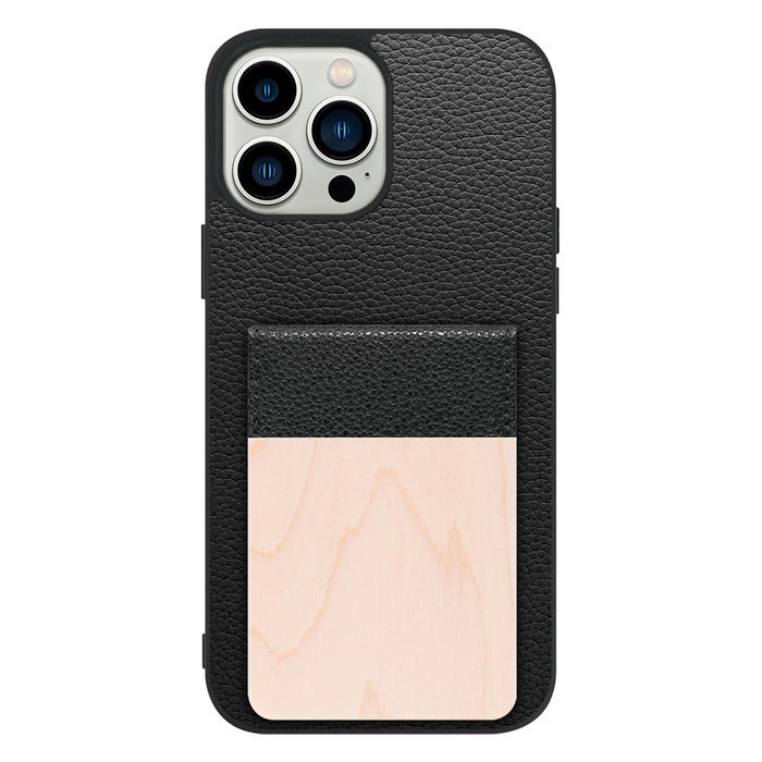 [ LOOF NATURE-SHELL ] iPhone 13 Pro Max iphone13promax 13promax promax プロマックス ケース 背面 カード収納 カード入れ カードポケット カバー スマホケース 天然木 本革 [ iPhone 13 Pro Max ]