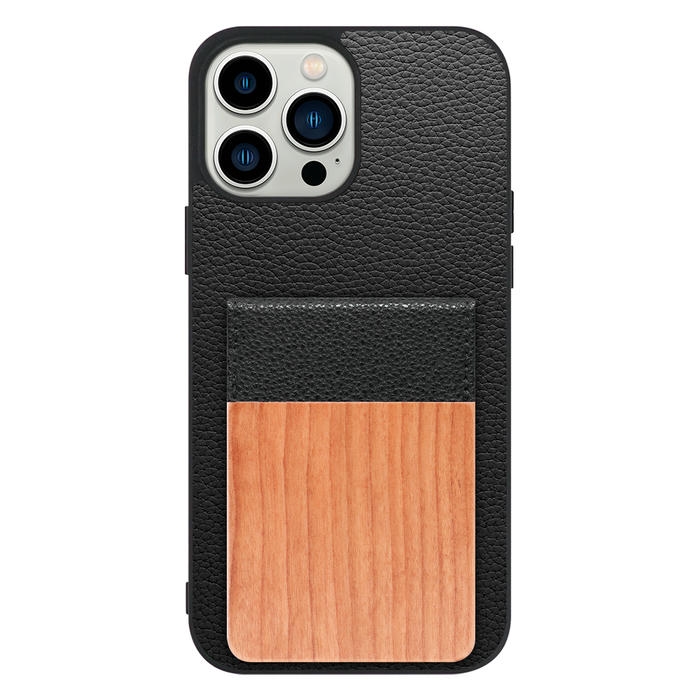 [ LOOF NATURE-SHELL ] iPhone 13 Pro Max iphone13promax 13promax promax プロマックス ケース 背面 カード収納 カード入れ カードポケット カバー スマホケース 天然木 本革 [ iPhone 13 Pro Max ]