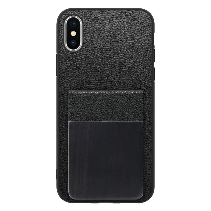 [ LOOF NATURE-SHELL ] iPhone X / XS iPhonex iPhonexs ケース 背面 カード収納 カード入れ カードポケット カバー スマホケース 天然木 本革 [ iPhone X / XS ]