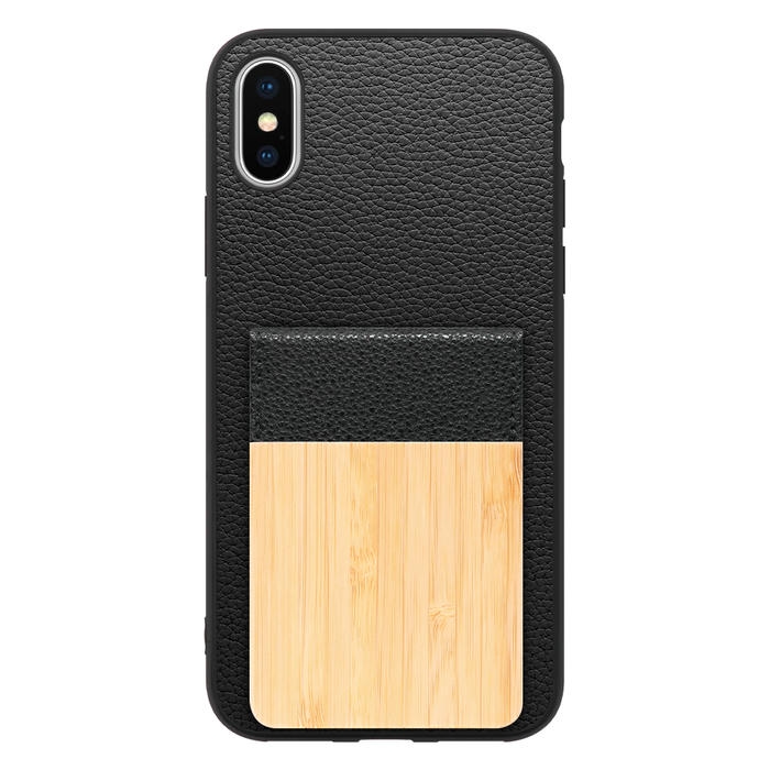 [ LOOF NATURE-SHELL ] iPhone X / XS iPhonex iPhonexs ケース 背面 カード収納 カード入れ カードポケット カバー スマホケース 天然木 本革 [ iPhone X / XS ]