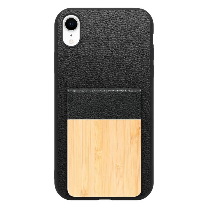 [ LOOF NATURE-SHELL ] iPhone XR iPhonexr ケース 背面 カード収納 カード入れ カードポケット カバー スマホケース 天然木 本革 [ iPhone XR ]