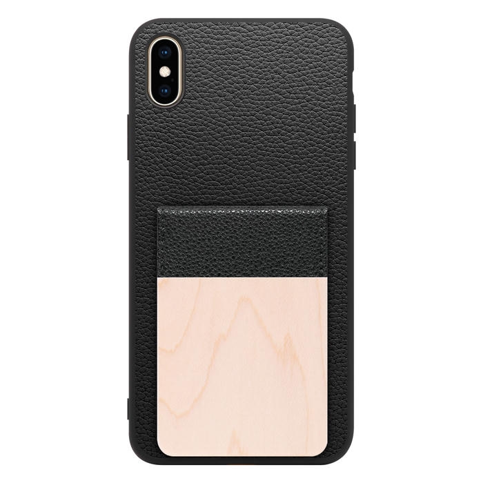 [ LOOF NATURE-SHELL ] iPhone XS Max iPhonexsmax xsmax ケース 背面 カード収納 カード入れ カードポケット カバー スマホケース 天然木 本革 [ iPhone XS Max ]