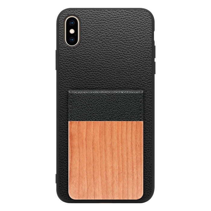 [ LOOF NATURE-SHELL ] iPhone XS Max iPhonexsmax xsmax ケース 背面 カード収納 カード入れ カードポケット カバー スマホケース 天然木 本革 [ iPhone XS Max ]