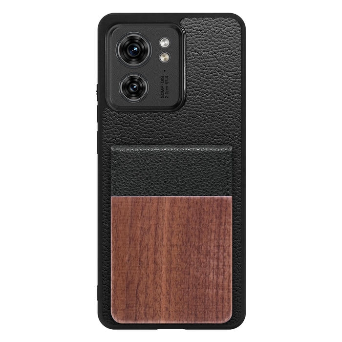 [ LOOF NATURE-SHELL ] motorola edge 40  ケース 背面 カード収納 カード入れ カードポケット カバー スマホケース 天然木 本革 [ motorola edge 40 ]