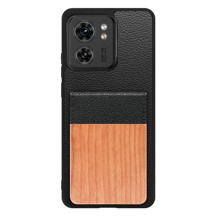 [ LOOF NATURE-SHELL ] motorola edge 40  ケース 背面 カード収納 カード入れ カードポケット カバー スマホケース 天然木 本革 [ motorola edge 40 ]