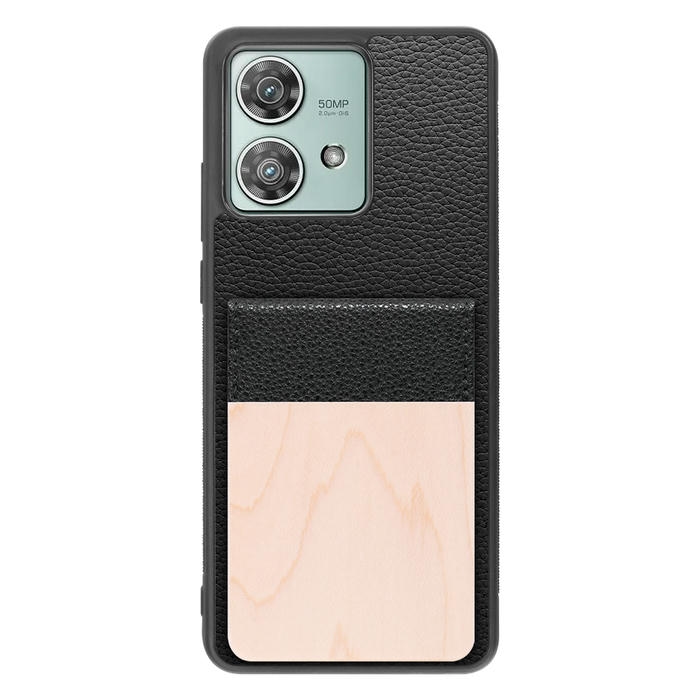 [ LOOF NATURE-SHELL ] motorola edge 40 neo motorola edge40neo ケース 背面 カード収納 カード入れ カードポケット カバー スマホケース 天然木 本革 [ motorola edge 40 neo ]