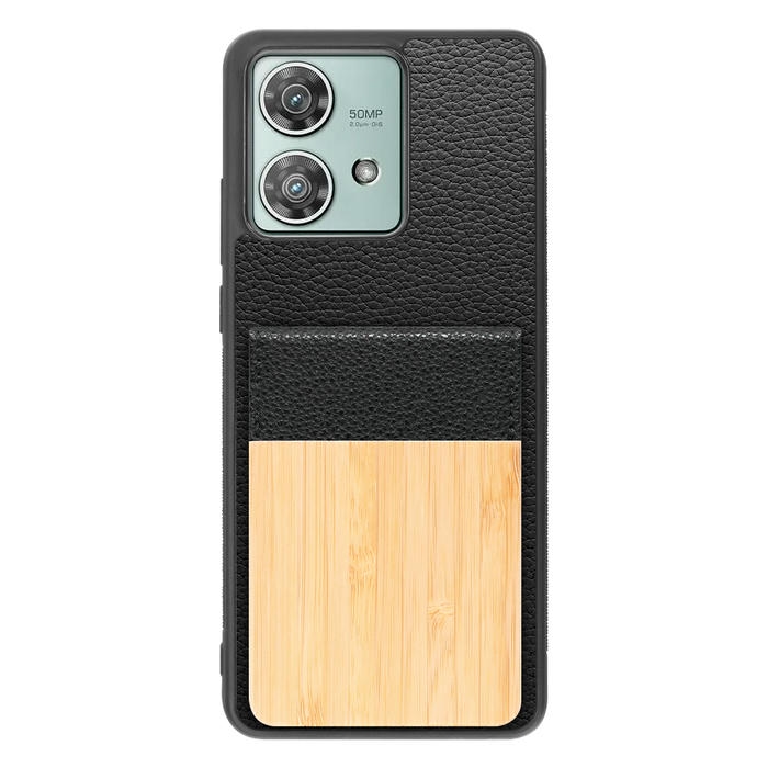 [ LOOF NATURE-SHELL ] motorola edge 40 neo motorola edge40neo ケース 背面 カード収納 カード入れ カードポケット カバー スマホケース 天然木 本革 [ motorola edge 40 neo ]