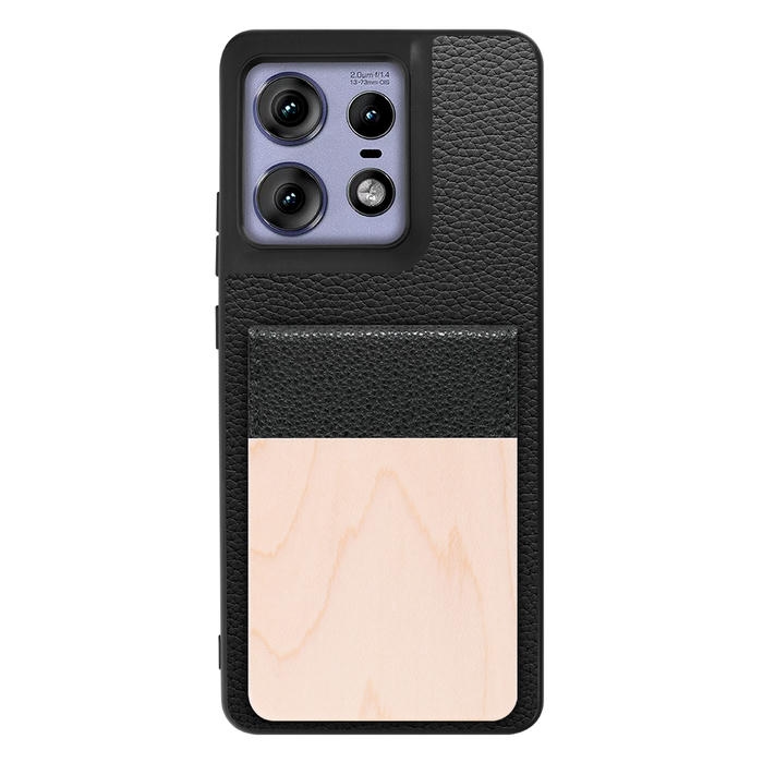 [ LOOF NATURE-SHELL ] motorola edge 50 pro / 50s pro  ケース 背面 カード収納 カード入れ カードポケット カバー スマホケース 天然木 本革 [ motorola edge 50 pro / 50s pro ]