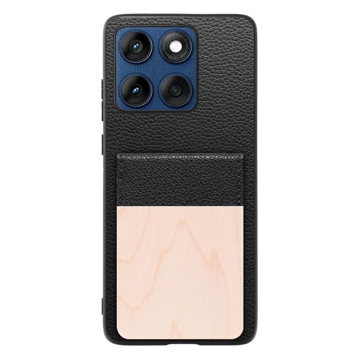[ LOOF NATURE-SHELL ] motorola edge 60 モトローラ XT2507-3 XT2507-6 ケース 背面 カード収納 カード入れ カードポケット カバー スマホケース 天然木 本革 [ motorola edge 60 ]