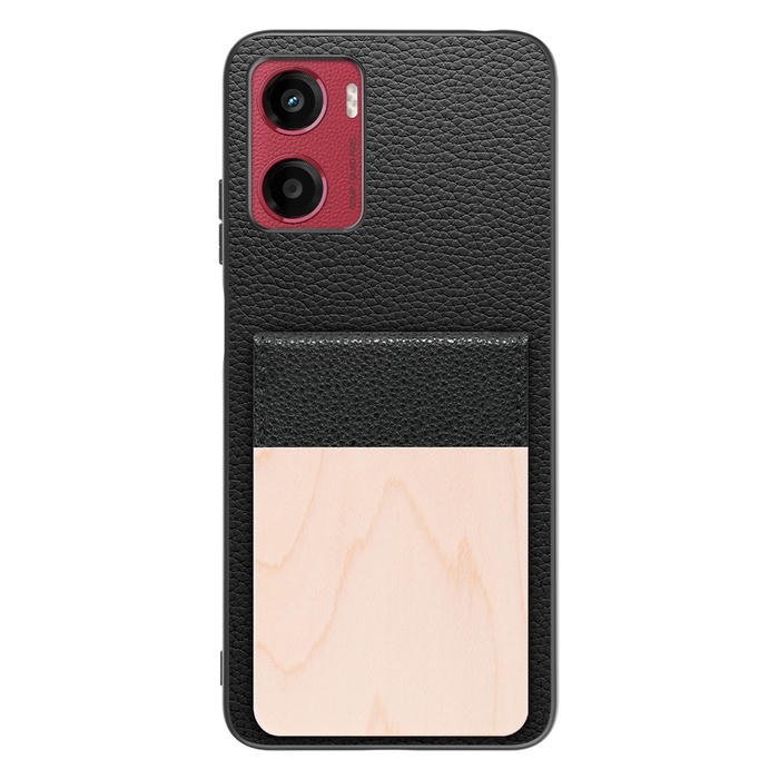 [ LOOF NATURE-SHELL ] moto g05 motorola ケース 背面 カード収納 カード入れ カードポケット カバー スマホケース 天然木 本革 [ moto g05 ]