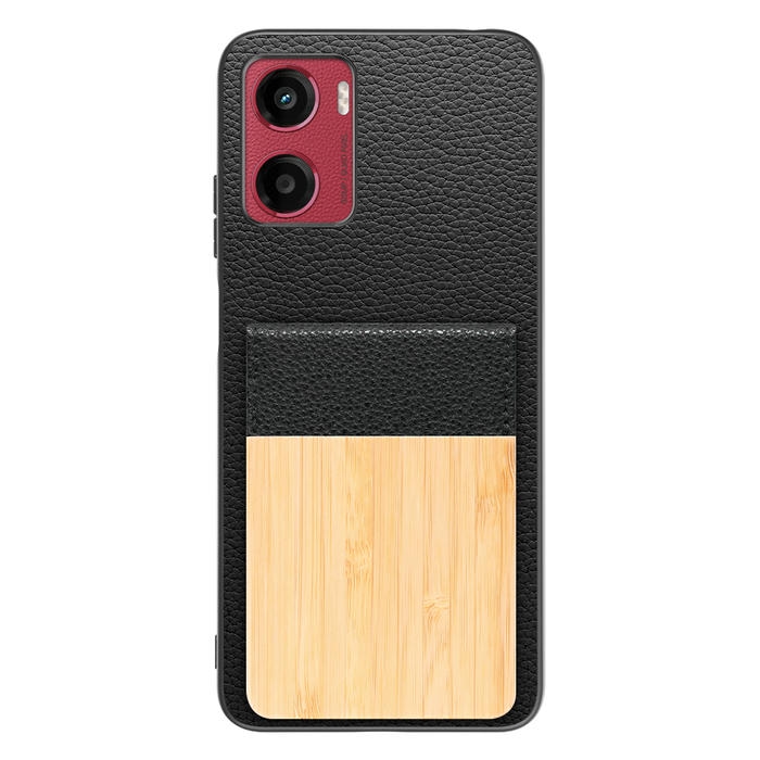 [ LOOF NATURE-SHELL ] moto g05 motorola ケース 背面 カード収納 カード入れ カードポケット カバー スマホケース 天然木 本革 [ moto g05 ]
