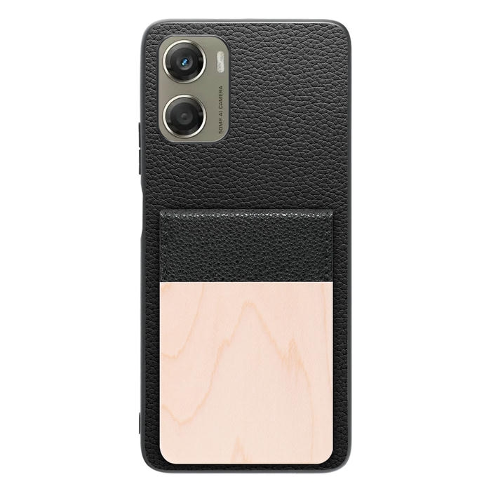 [ LOOF NATURE-SHELL ] moto g06 モトローラ XT2535-6 ケース 背面 カード収納 カード入れ カードポケット カバー スマホケース 天然木 本革 [ moto g06 ]