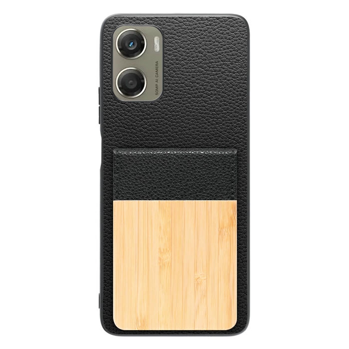 [ LOOF NATURE-SHELL ] moto g06 モトローラ XT2535-6 ケース 背面 カード収納 カード入れ カードポケット カバー スマホケース 天然木 本革 [ moto g06 ]