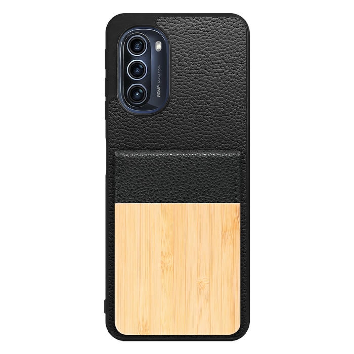 [ LOOF NATURE-SHELL ] moto g52j 5G motog52j5g motog52j ケース 背面 カード収納 カード入れ カードポケット カバー スマホケース 天然木 本革 [ moto g52j 5G ]