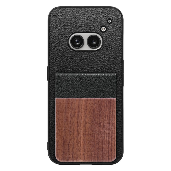 [ LOOF NATURE-SHELL ] Nothing Phone (2a)  ケース 背面 カード収納 カード入れ カードポケット カバー スマホケース 天然木 本革 [ Nothing Phone (2a) ]