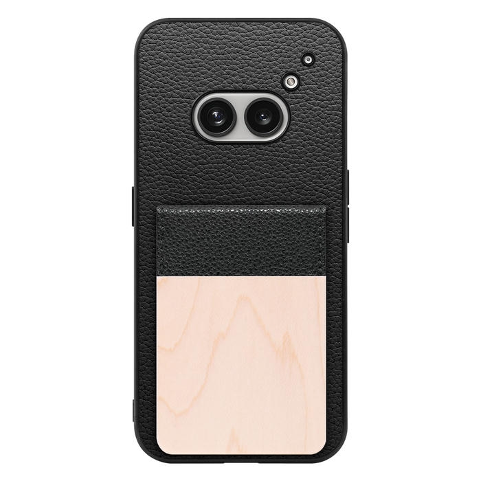[ LOOF NATURE-SHELL ] Nothing Phone (2a)  ケース 背面 カード収納 カード入れ カードポケット カバー スマホケース 天然木 本革 [ Nothing Phone (2a) ]