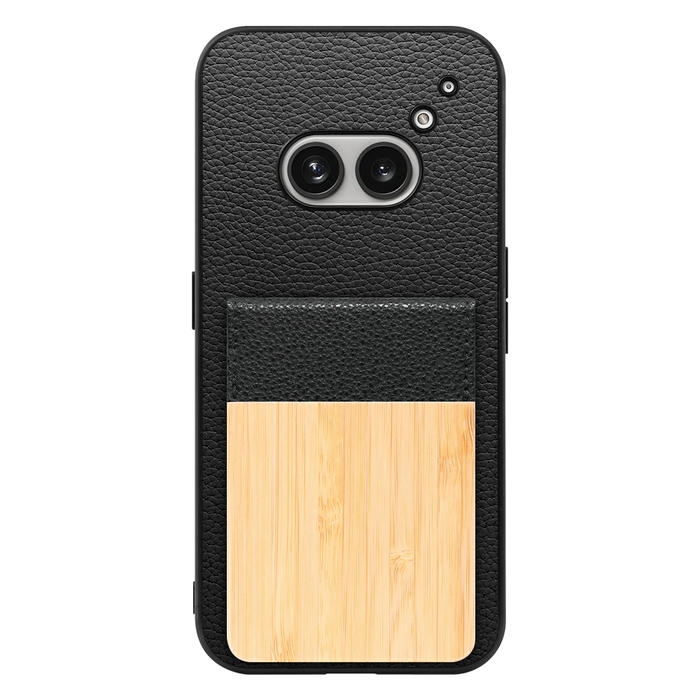 [ LOOF NATURE-SHELL ] Nothing Phone (2a)  ケース 背面 カード収納 カード入れ カードポケット カバー スマホケース 天然木 本革 [ Nothing Phone (2a) ]