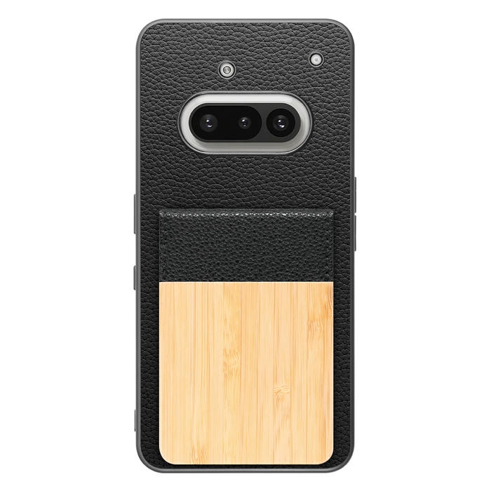 [ LOOF NATURE-SHELL ] Nothing Phone (3a) Phone 3a ケース 背面 カード収納 カード入れ カードポケット カバー スマホケース 天然木 本革 [ Nothing Phone (3a) ]