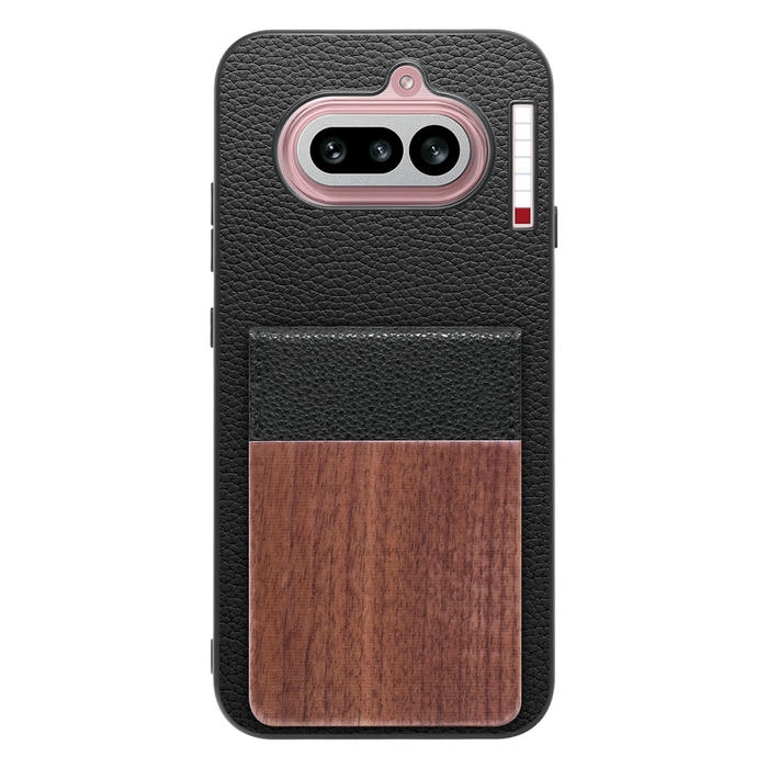 [ LOOF NATURE-SHELL ] Nothing Phone (4a) A069 ケース 背面 カード収納 カード入れ カードポケット カバー スマホケース 天然木 本革 [ Nothing Phone (4a) ]