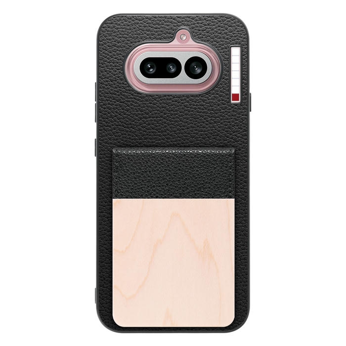 [ LOOF NATURE-SHELL ] Nothing Phone (4a) A069 ケース 背面 カード収納 カード入れ カードポケット カバー スマホケース 天然木 本革 [ Nothing Phone (4a) ]