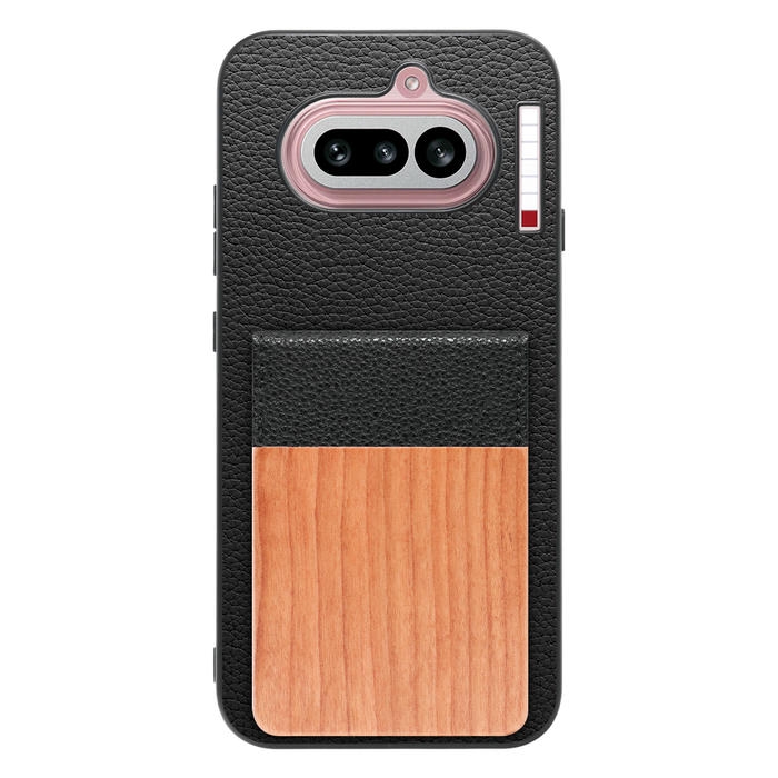 [ LOOF NATURE-SHELL ] Nothing Phone (4a) A069 ケース 背面 カード収納 カード入れ カードポケット カバー スマホケース 天然木 本革 [ Nothing Phone (4a) ]